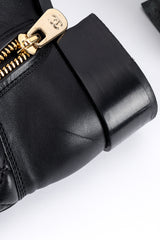 Chanel CC Quilted Mid-Calf Boots heel scuff @recess la