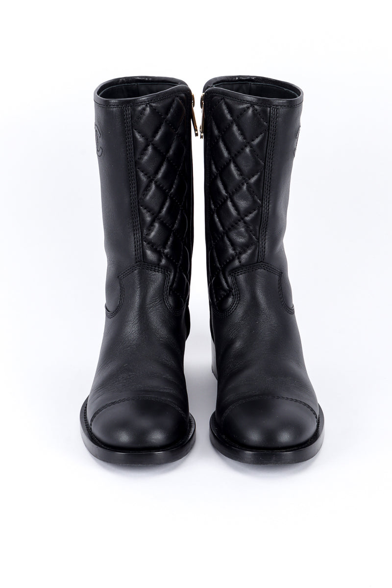 Chanel CC Quilted Mid-Calf Boots front @recess la