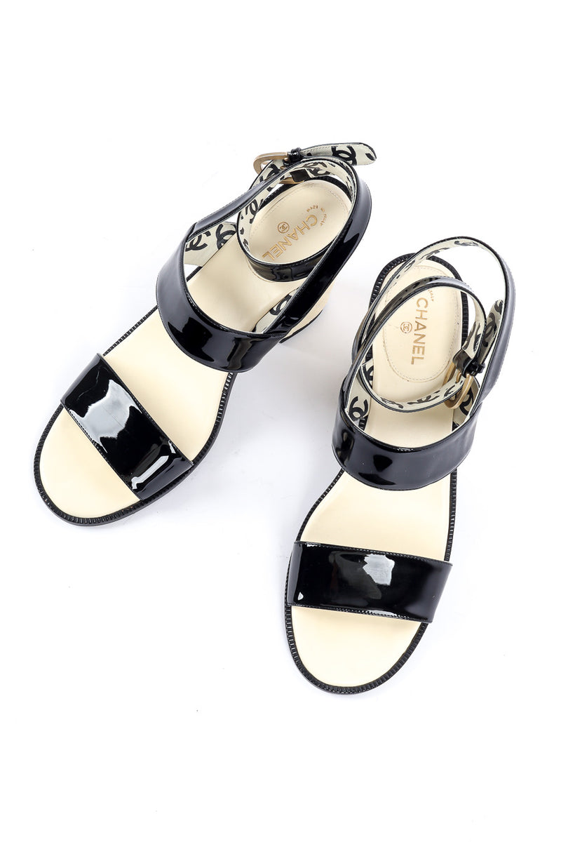 Chanel Patent Leather Strappy Sandals – Recess