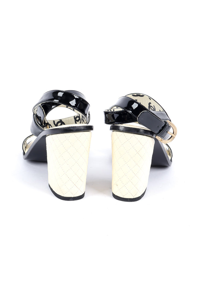 Chanel patent leather wrap sandal product shot @recessla