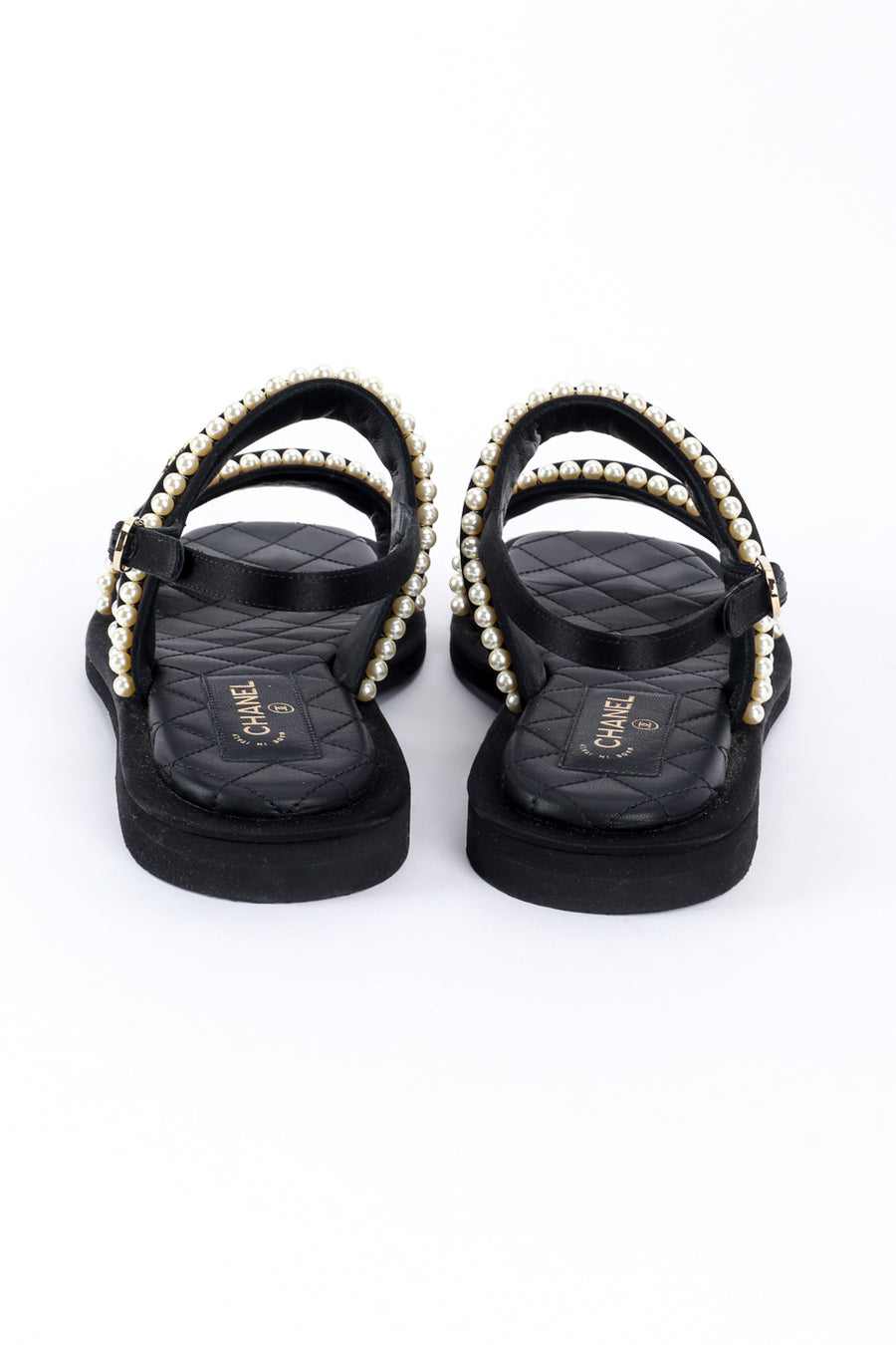 Chanel CC Satin & Pearl Sandals – Recess