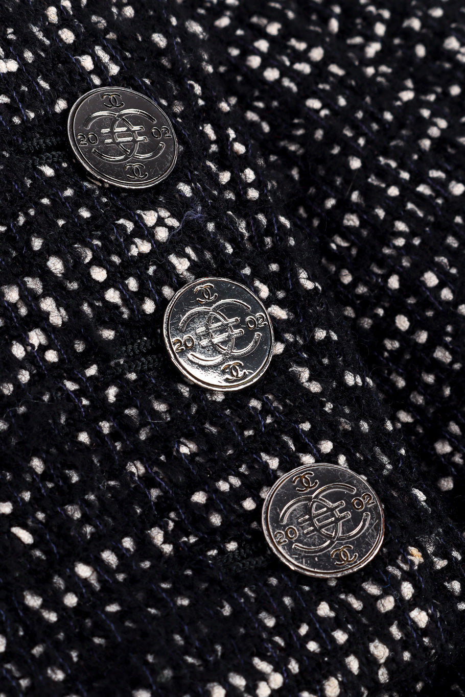 2002 F/W Bouclé Tweed Jacket & Skirt Set by Chanel cuff buttons close @recessla