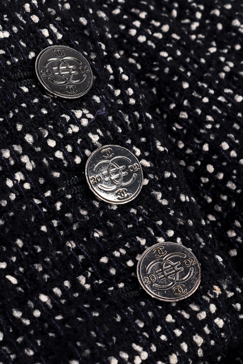 2002 F/W Bouclé Tweed Jacket & Skirt Set by Chanel cuff buttons close @recessla