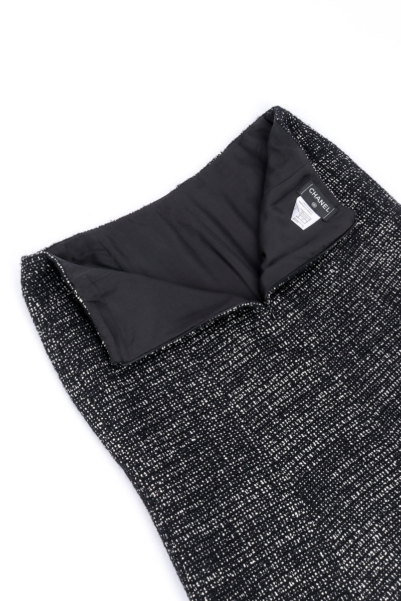 2002 F/W Bouclé Tweed Jacket & Skirt Set by Chanel skirt unzipped @recessla