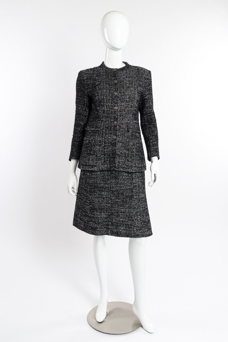 2002 F/W Bouclé Tweed Jacket & Skirt Set by Chanel on mannequin @recessla