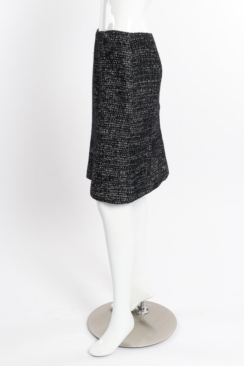 2002 F/W Bouclé Tweed Jacket & Skirt Set by Chanel on mannequin skirt only side @recessla