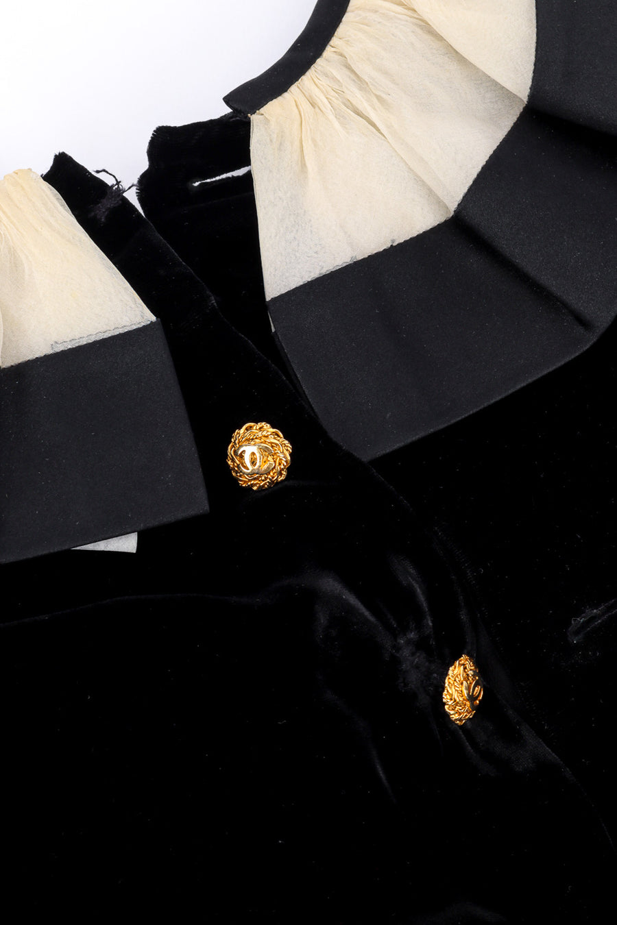 Vintage Chanel Velvet Ruffle Dress Recess Vintage Chanel Velvet Ruffle Dress Recess