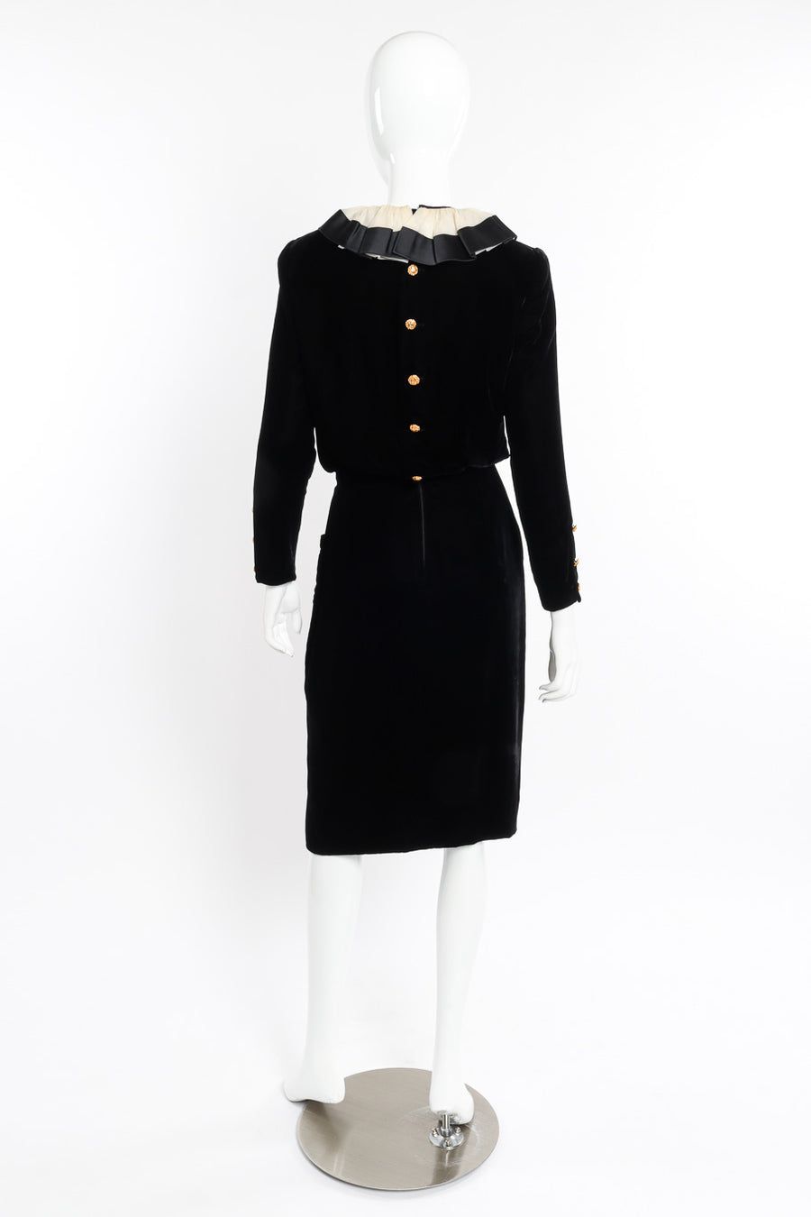 Vintage Chanel Velvet Ruffle Dress Recess Vintage Chanel Velvet Ruffle Dress Recess