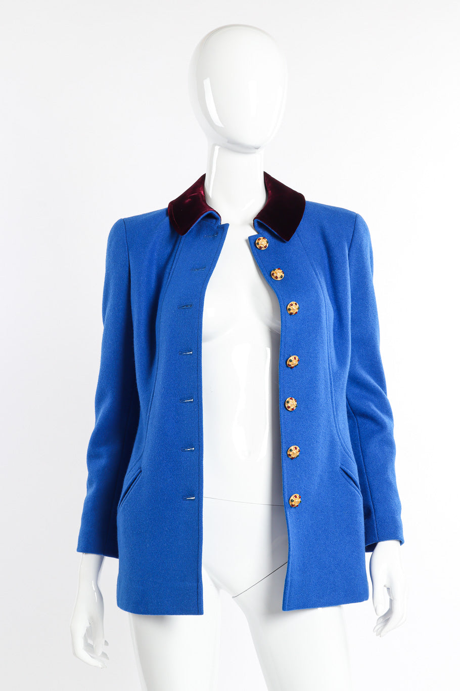 Velvet Collar Wool Jacket by Chanel on mannequin open @recessla