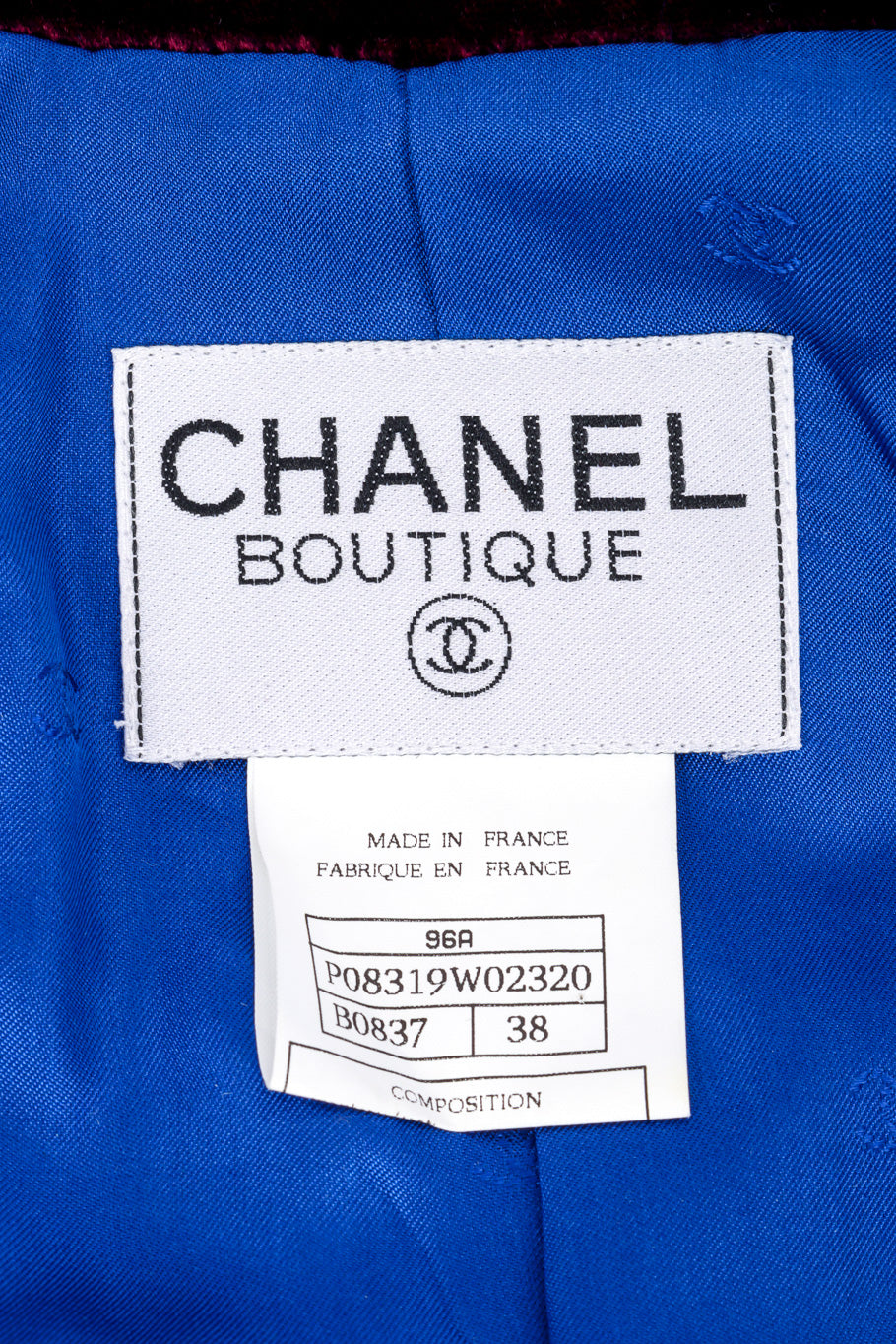 Velvet Collar Wool Jacket by Chanel label @recessla