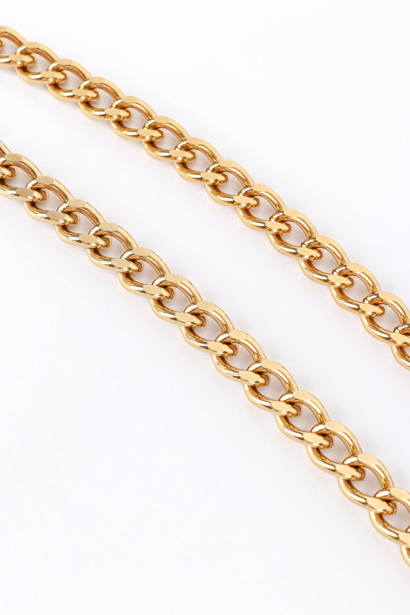 Vintage Chanel Coco Tag Pendant Necklace chain closeup @recess la