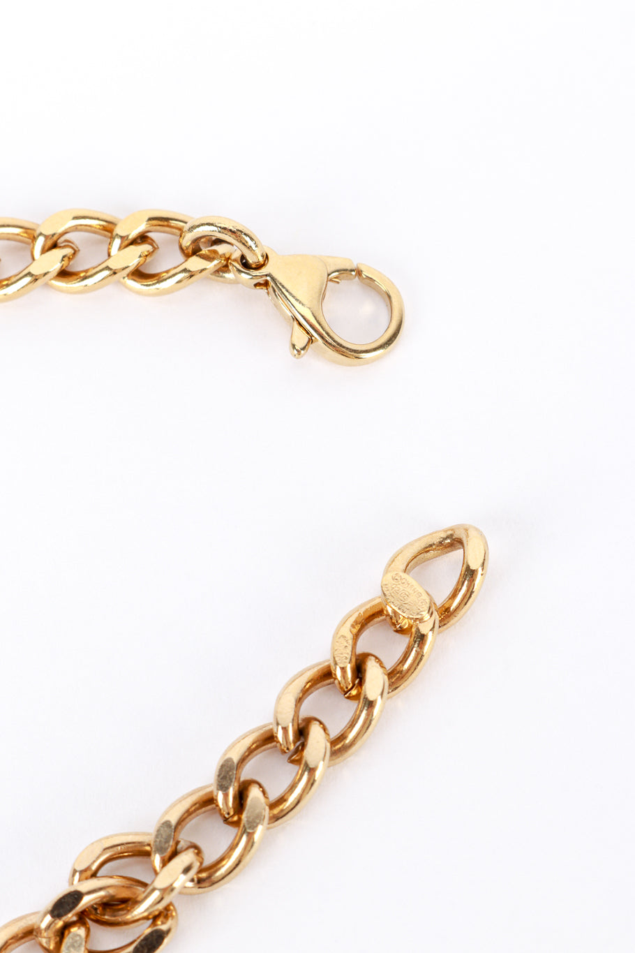 Vintage Chanel Coco Tag Pendant Necklace closure unclasped closeup @recess la