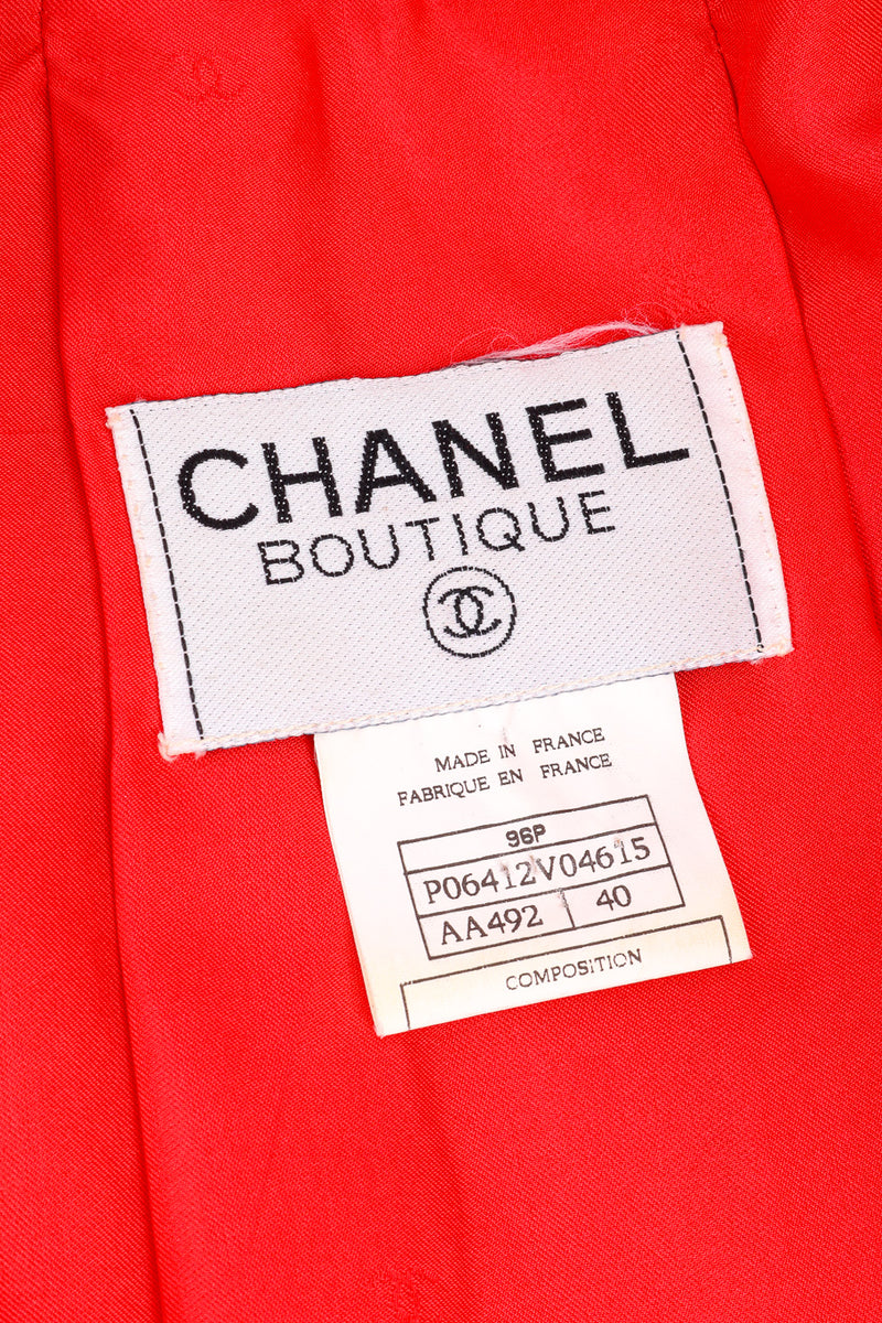 1996 F/W Bouclé Knit Longline Blazer & Skirt Set by Chanel label @recessla