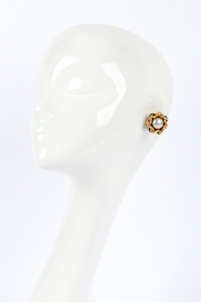 Chanel Runway Button Metal Logo Large Dangle Drop Statement Earrings (2021)