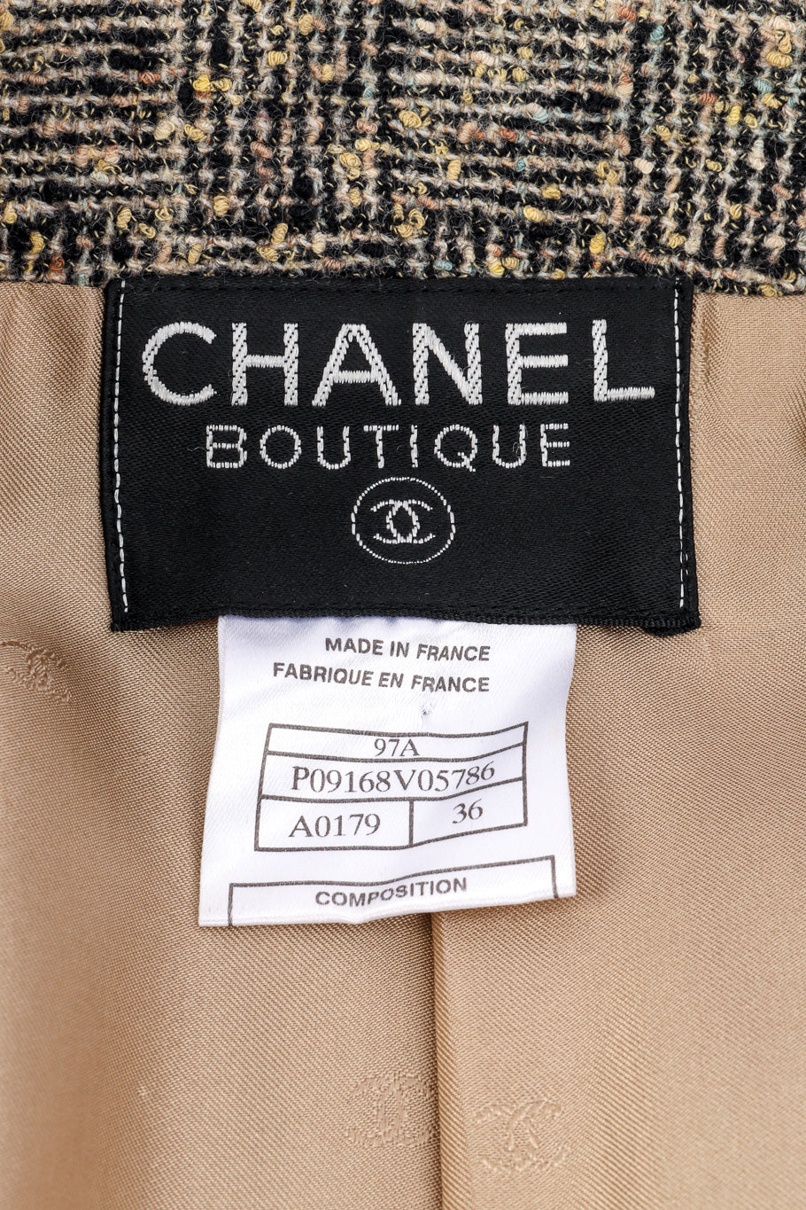 1997 A/W Bouclé Tweed Suit Set jacket label @recessla