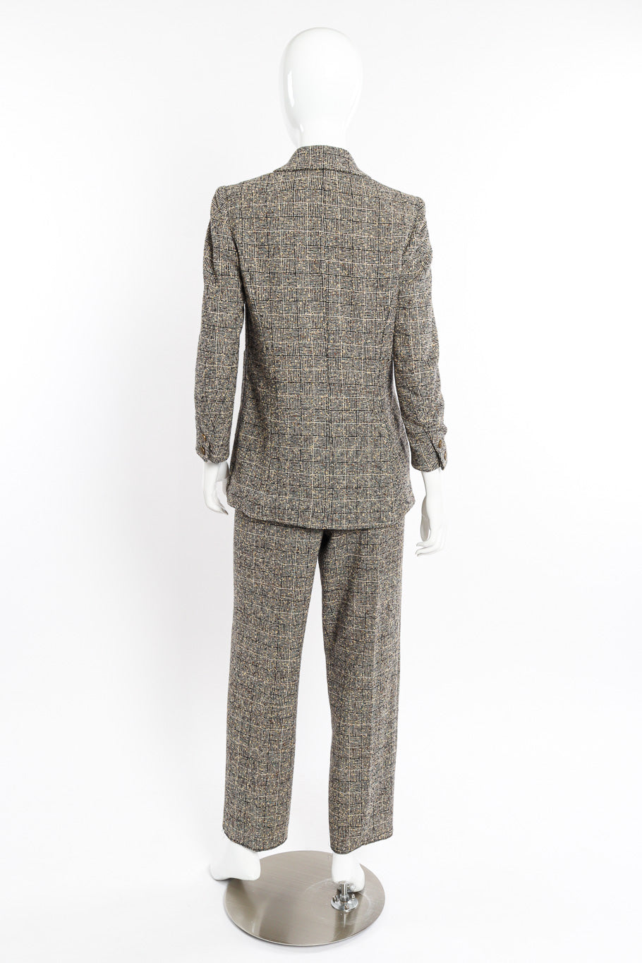 1997 A/W Bouclé Tweed Suit Set on mannequin back @recessla