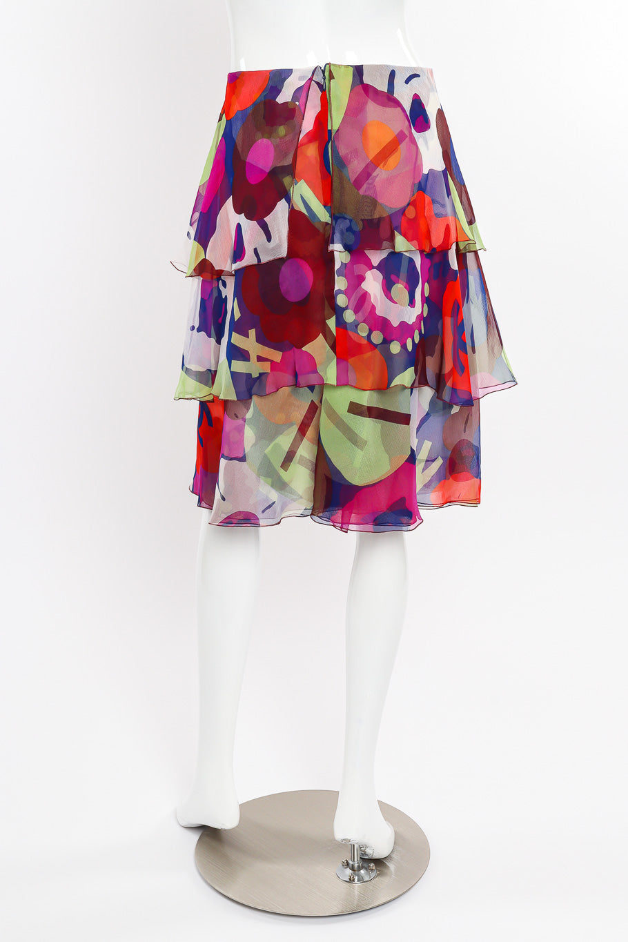 Louis Vuitton Floral Printed Silk Ruffled Top & Skirt Set
