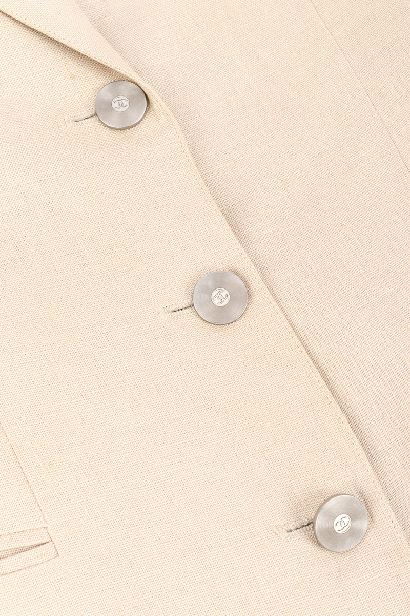 1998 S/S Linen Blazer by Chanel  buttons closeup @recessla