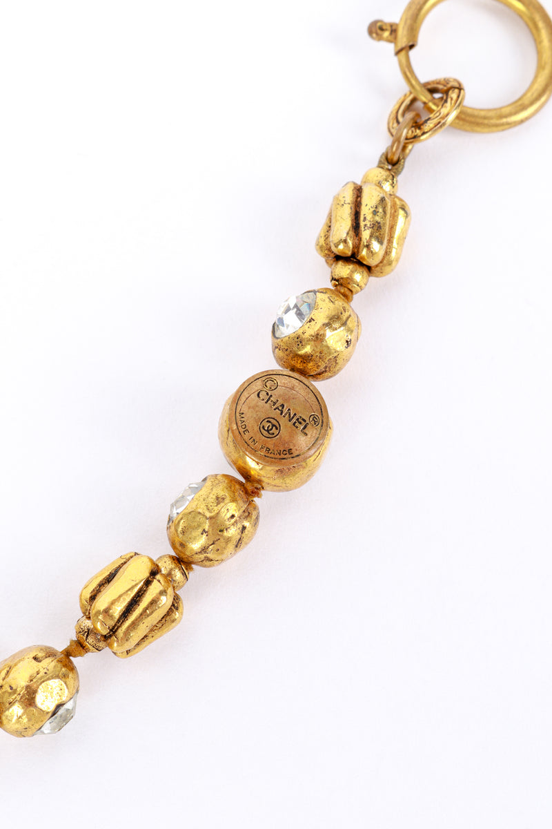 Vintage Chanel String Beaded Crystal Sautoir Necklace signature @recess la