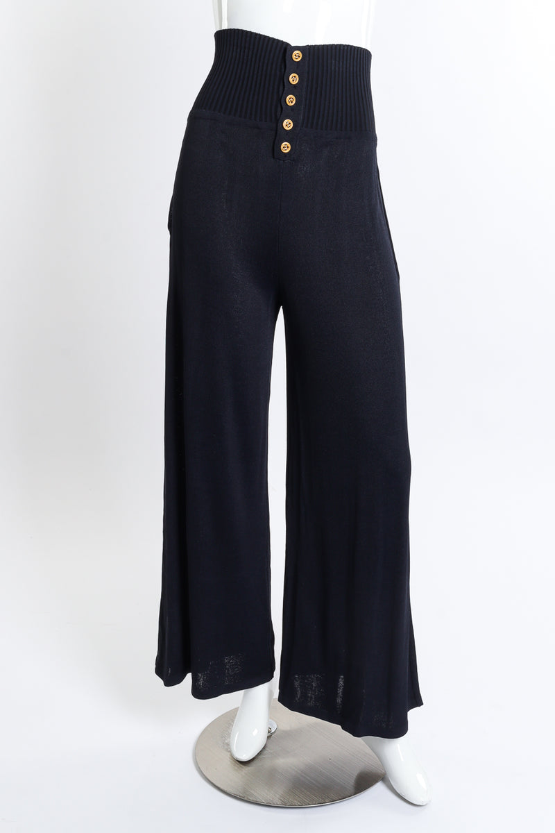 Vintage Chanel High Waist Knit Pant front on mannequin @recess la