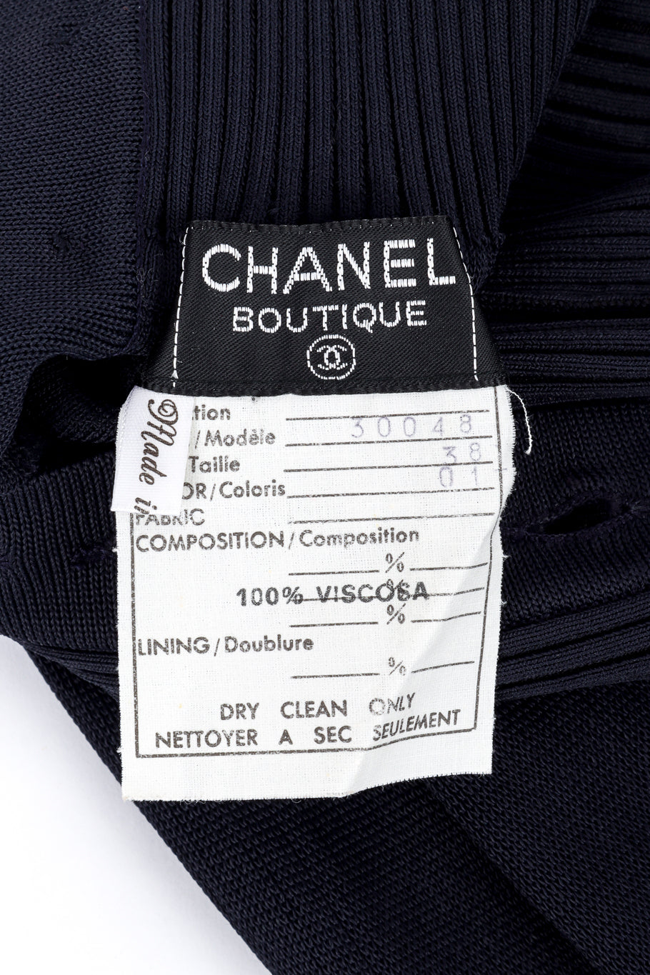 Vintage Chanel High Waist Knit Pant signature label @recess la
