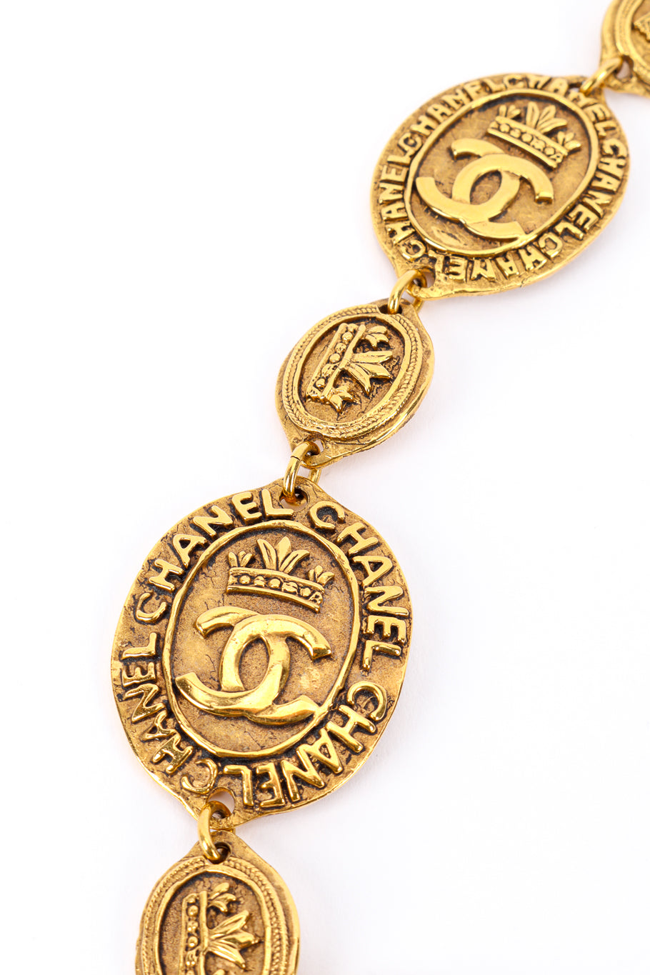 CC Crown Medallion Necklace by Chanel close @recessla