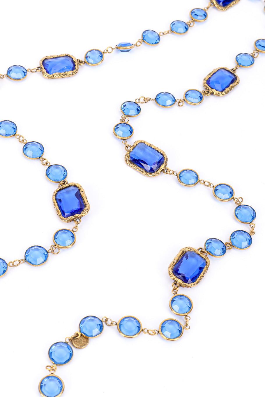 Vintage Chanel Crystal Sautoir Necklace back view @recessla