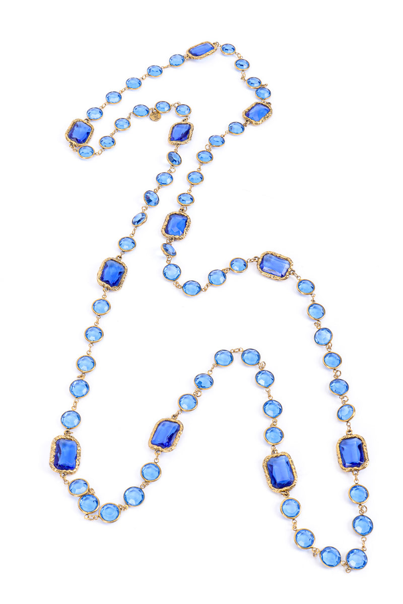 Vintage Chanel Crystal Sautoir Necklace front view @recessla
