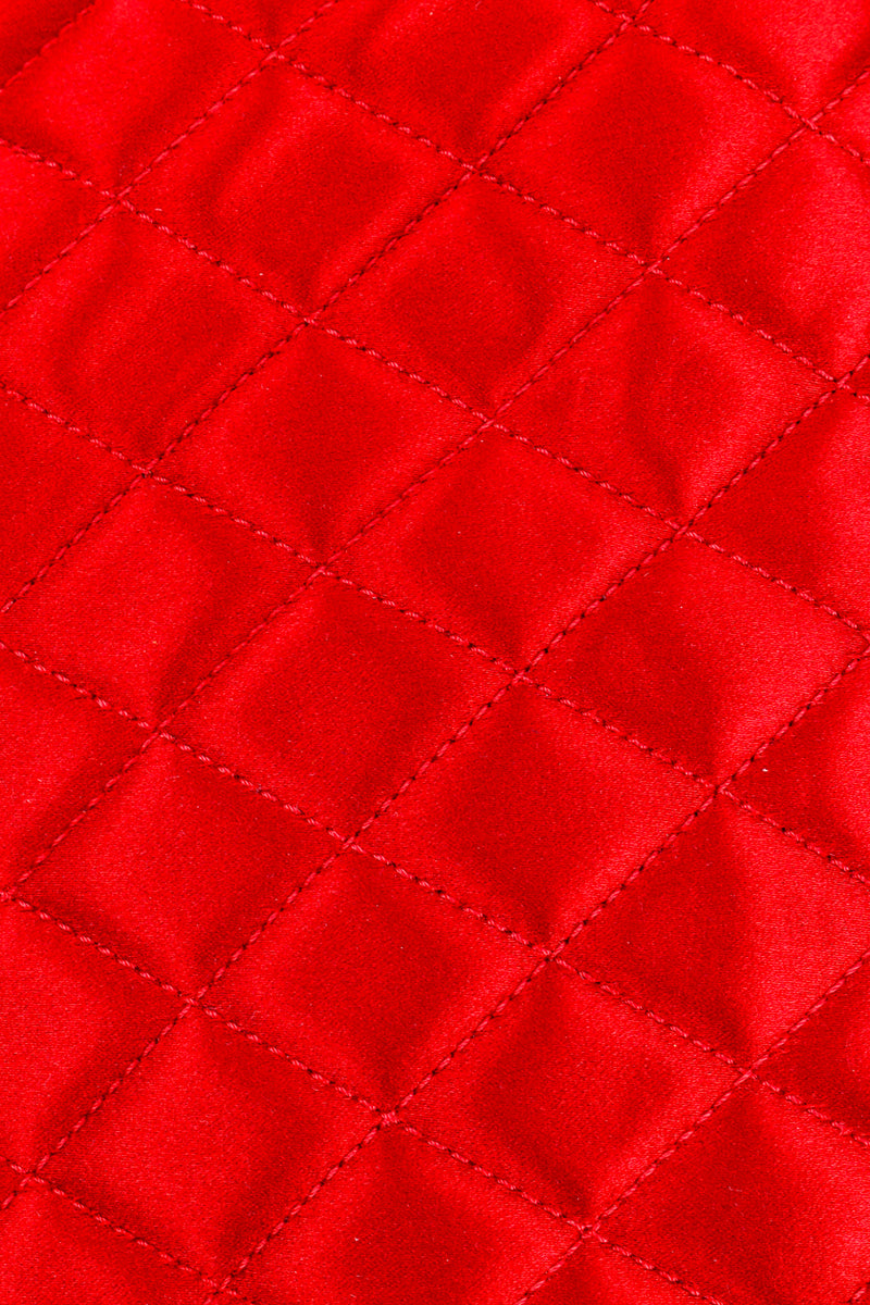 Chanel Quilted Satin Half Moon Clutch  quilted fabric closeup @recess la