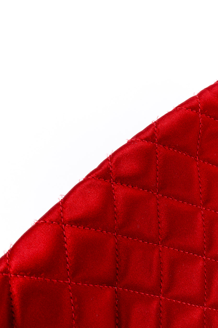 Chanel Quilted Satin Half Moon Clutch loose threads closeup @recess la