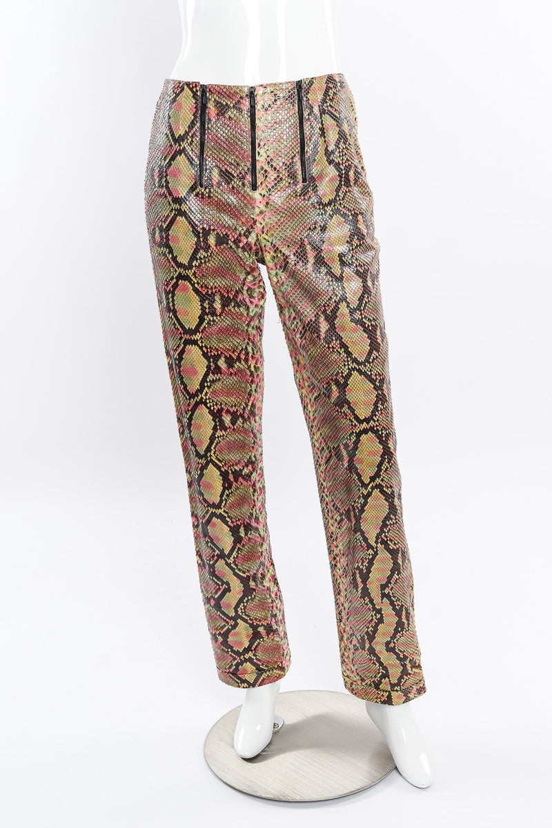 Zara, Pants & Jumpsuits, Zara Snake Animal Print Side Strap Trousers  Satin Like