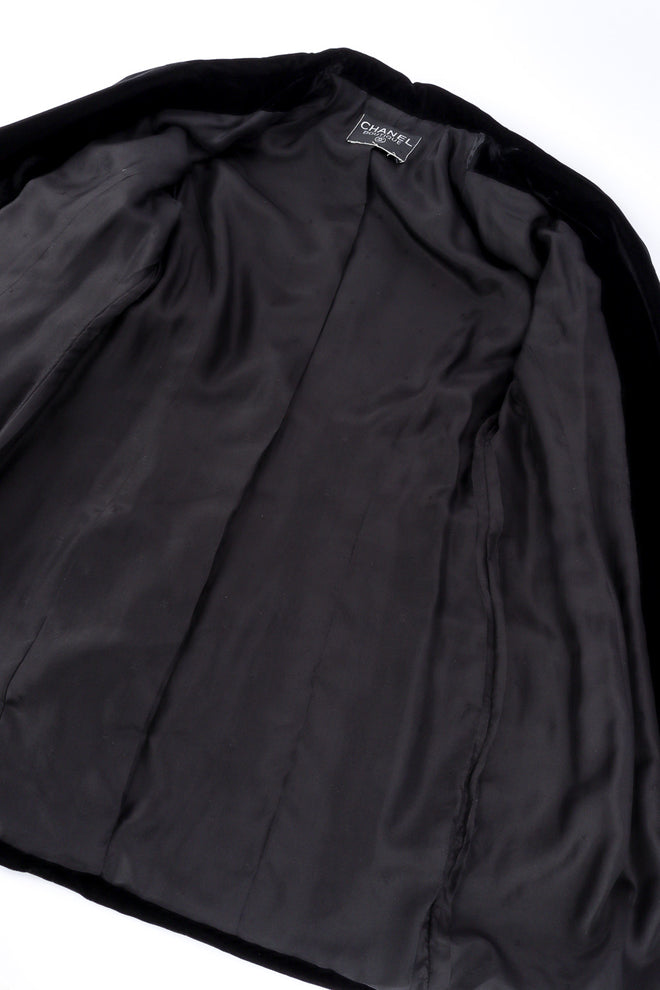 Chanel Velvet CC Button Blazer view of lining @recessla