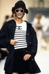 scalloped sunglasses by Chanel on model on 1994 runway