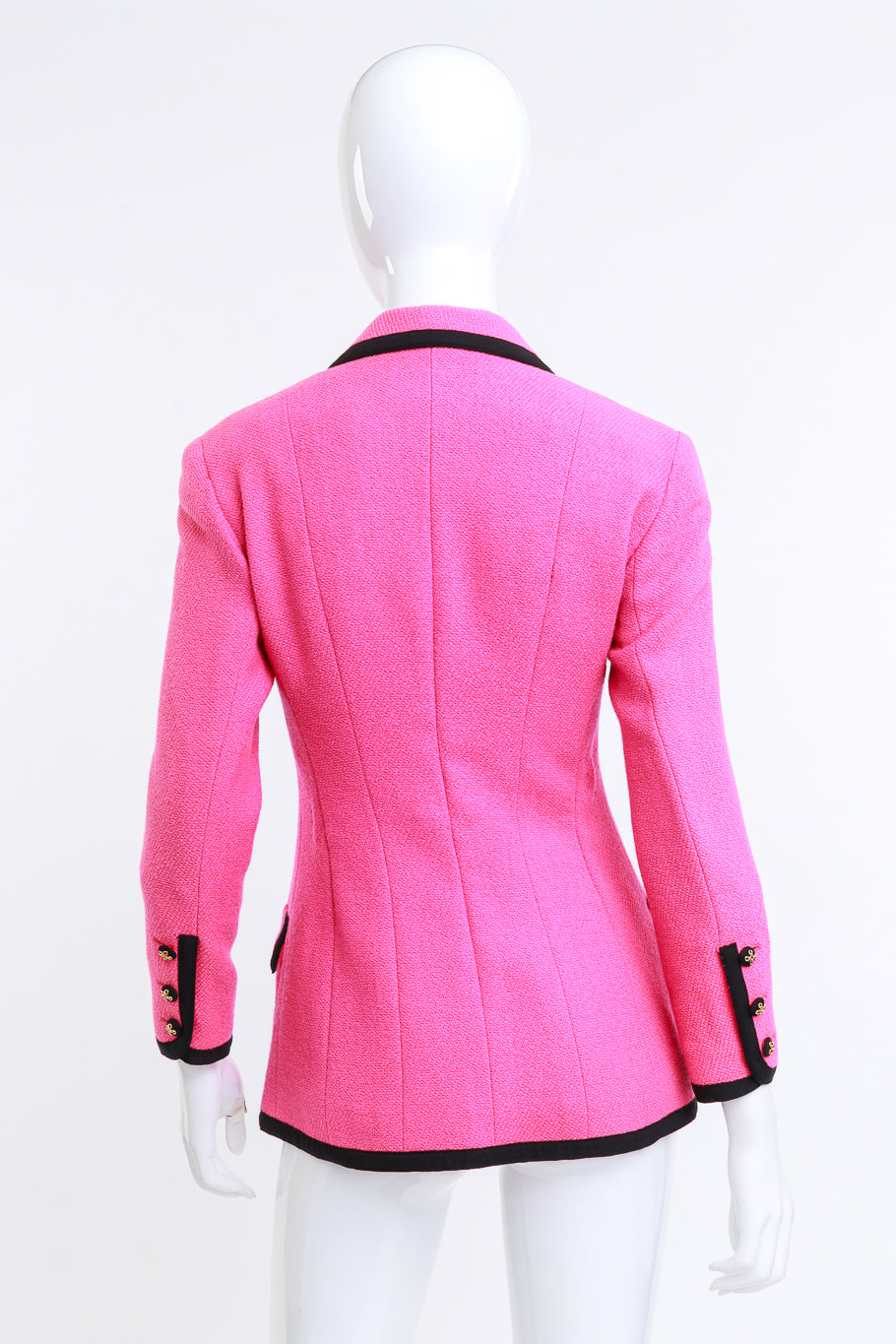 Chanel 1991 S/S Collection 25 Fuchsia Boucle Jacket back mannequin @RECESS LA