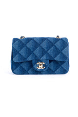 Chanel Printed Denim Flap Bag front @recess la