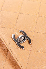 Chanel Caviar Leather Kelly Handbag wear near emblem @recess la