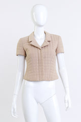 Vintage Chanel 2000T Identification Quilted Shortsleeve Jacket front on mannequin @recess la