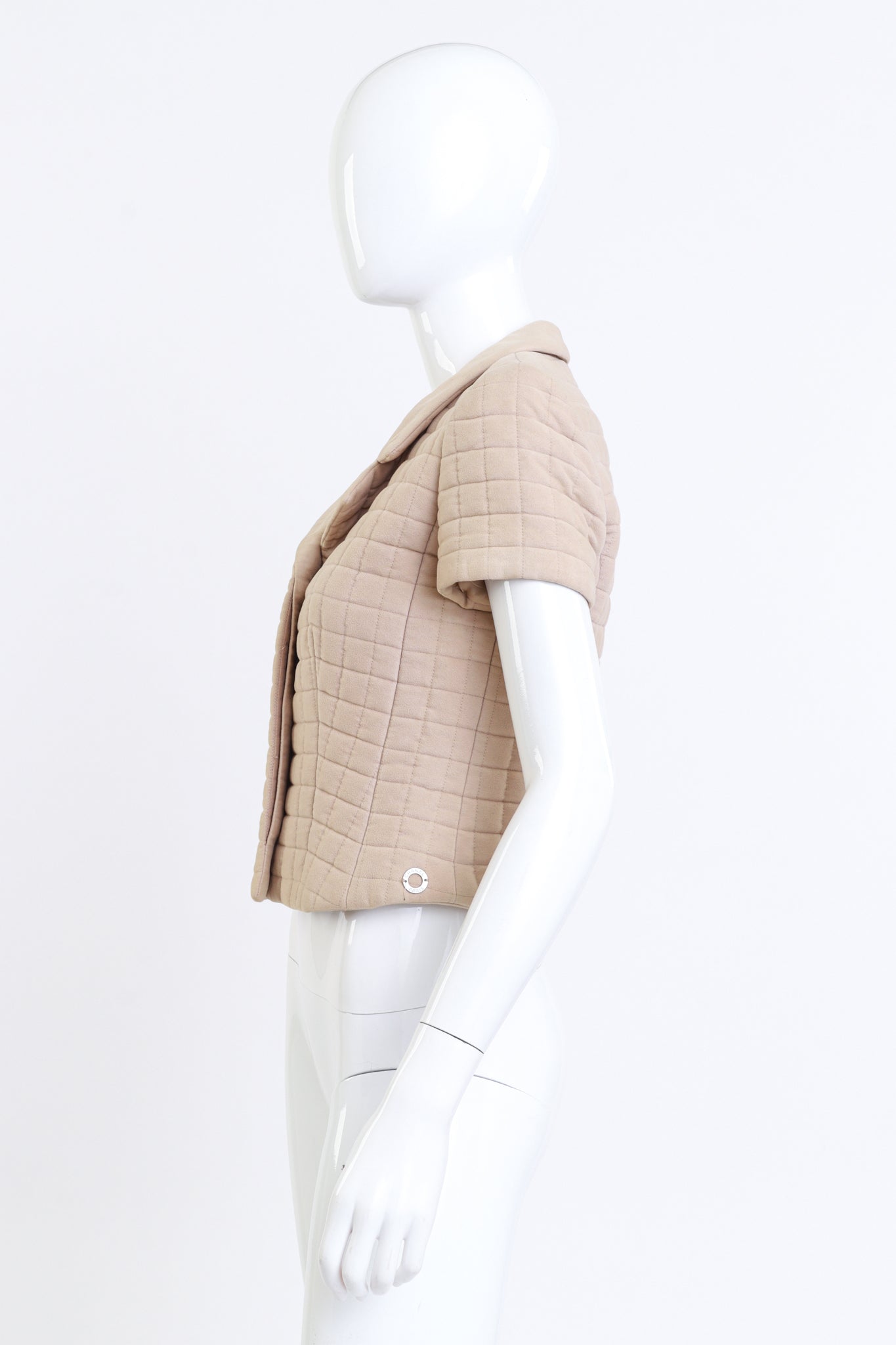 Vintage Chanel 2000T Identification Quilted Shortsleeve Jacket side on mannequin @recess la