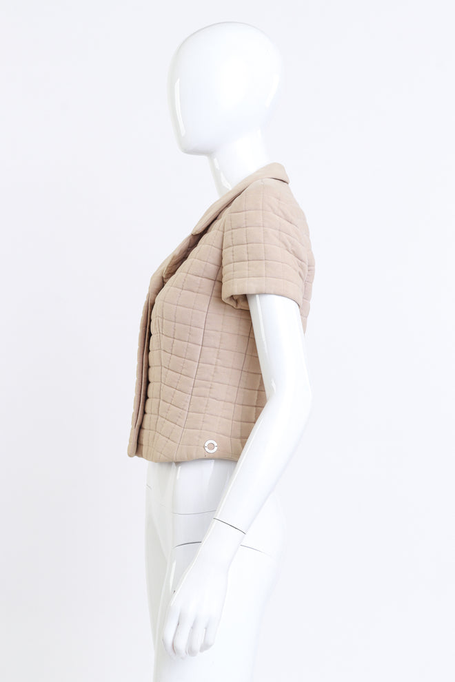 Vintage Chanel 2000T Identification Quilted Shortsleeve Jacket side on mannequin @recess la