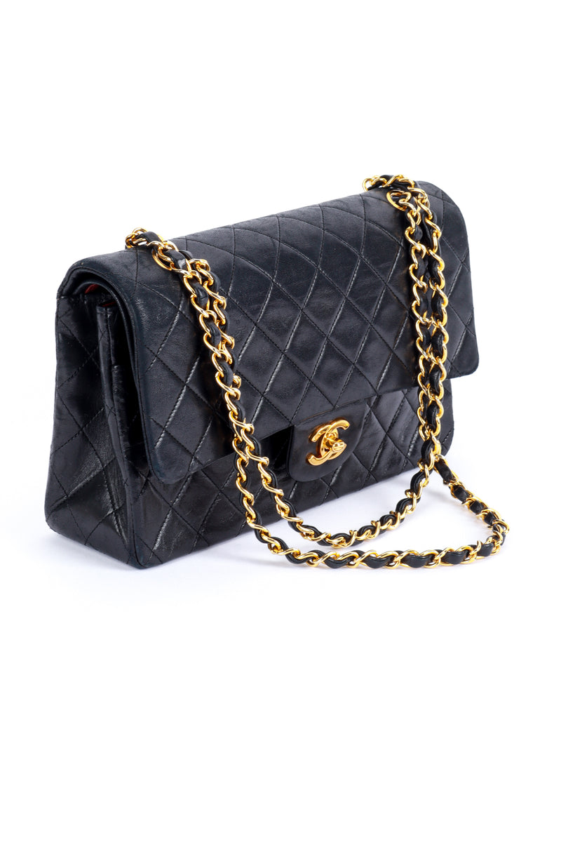 Vintage Chanel Double Flap Quilted Bag 3/4 front @recess la