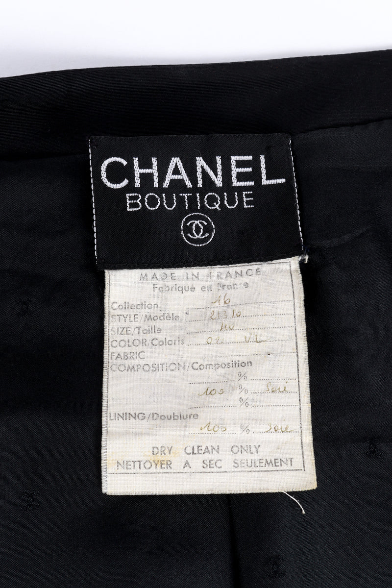 Vintage Chanel 1987 S/S Double Breasted Crop Jacket label @recess la