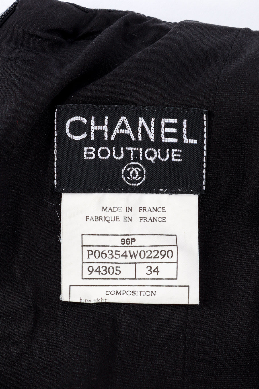 Vintage Chanel 1996 S/S Panel Waist Skirt label @RECESS LA