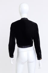 Vintage Chanel Velvet & Satin Trim Crop Jacket back on mannequin @recess la