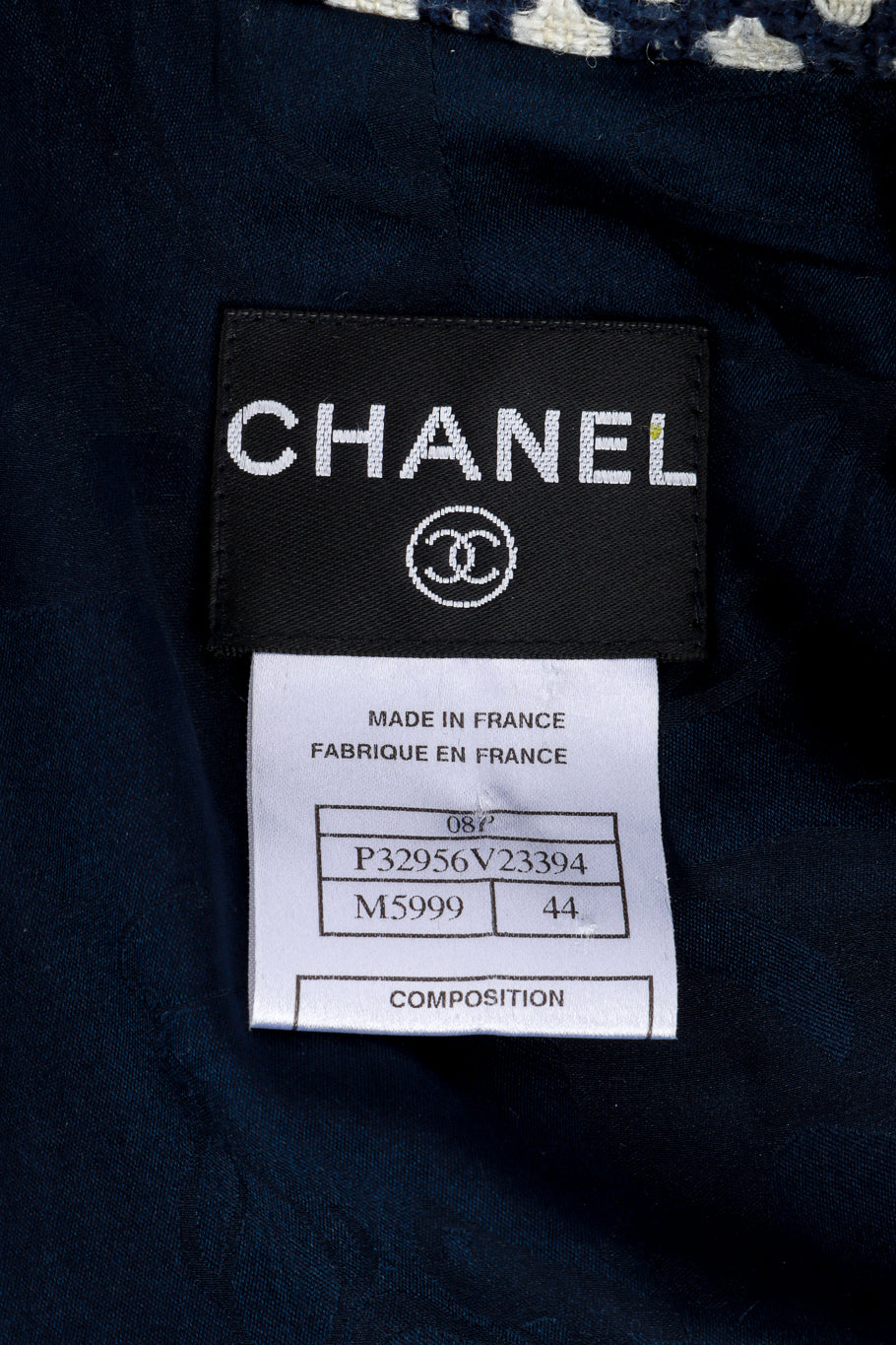 Chanel 2008P Boucle Long Jacket label detail @RECESS LA