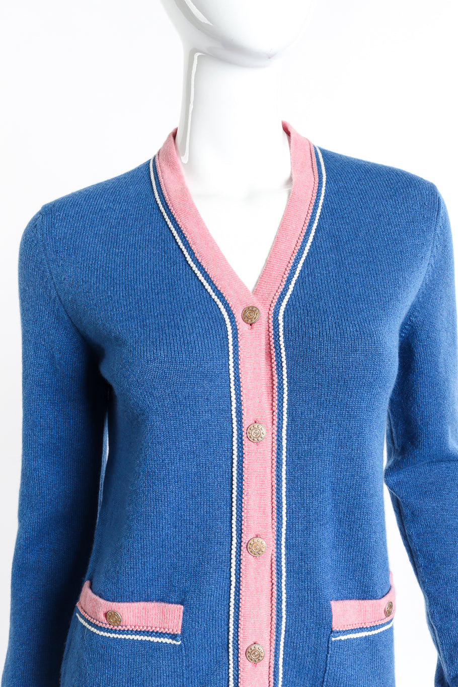 Chanel Cashmere Sweater front on mannequin closeup @recess la