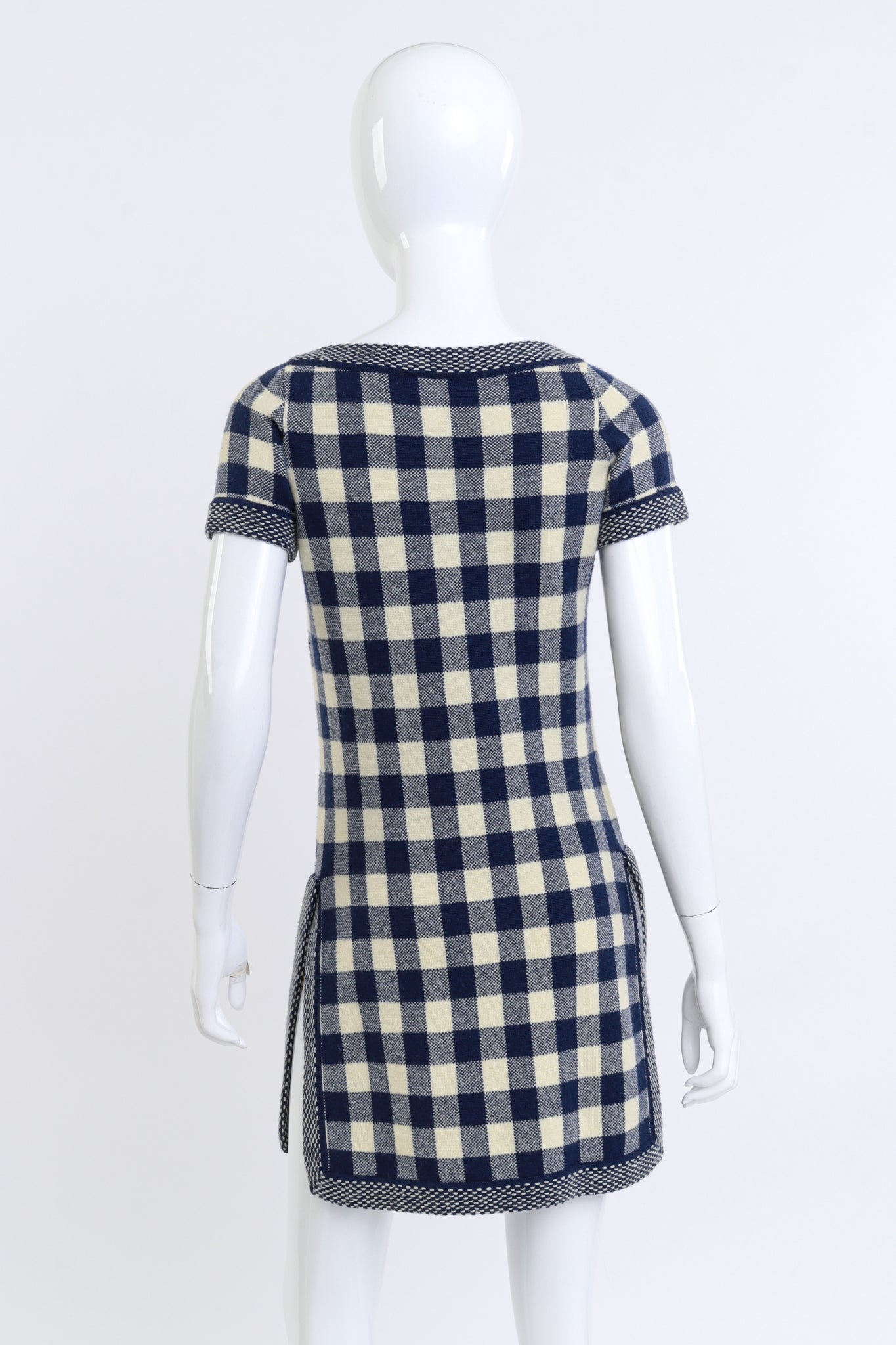 Chanel Checkered Cashmere Knit Dress back on mannequin @recess la