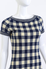 Chanel Checkered Cashmere Knit Dress front on mannequin closeup @recess la