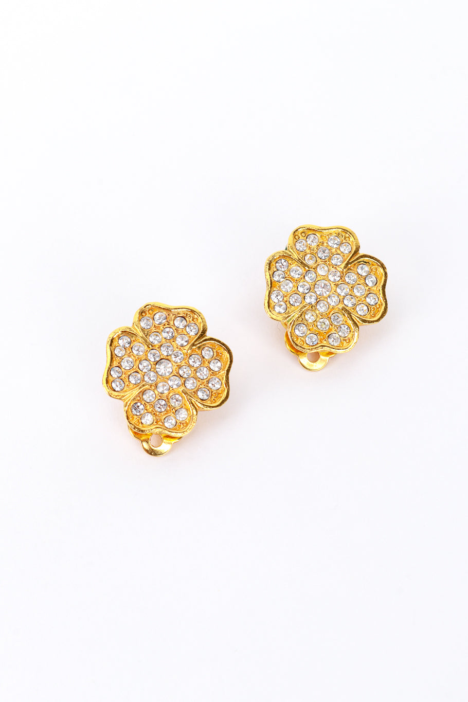 Rhinestone Clover Earrings by Chanel @recess LA