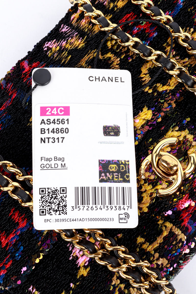 Chanel Logo Sequin Flap Bag hang tag @recess la