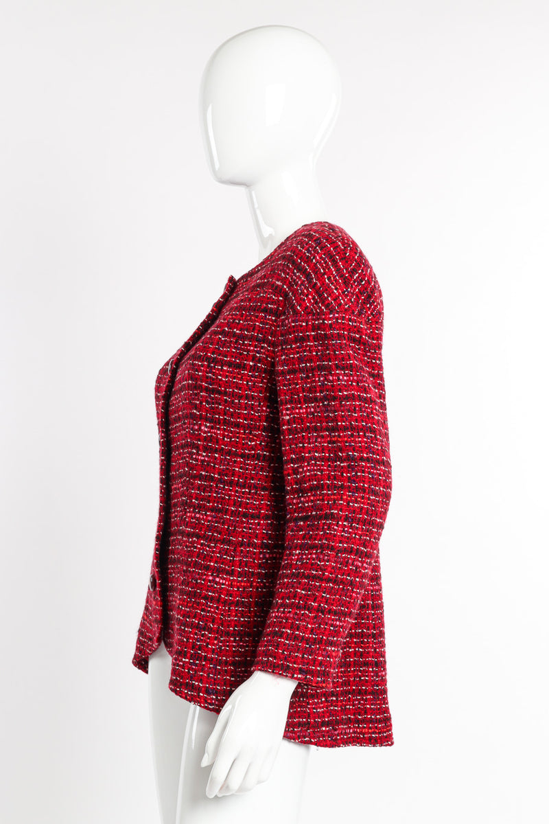 Chanel Bouclé Scarf Jacket side view on mannequin @recessla
